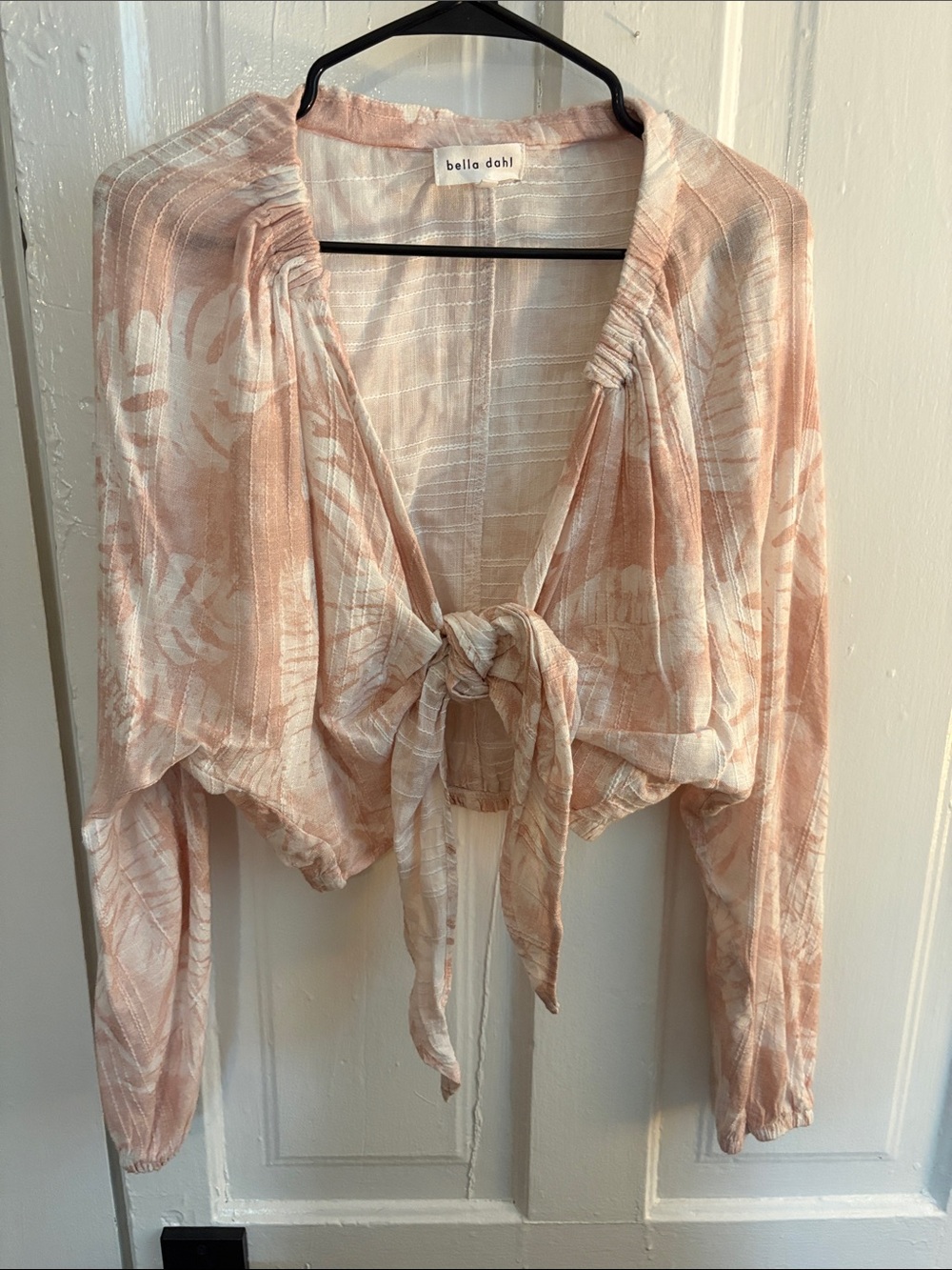 Bella Dahl Dusty Blush Tie-Front Lightweight Tunic